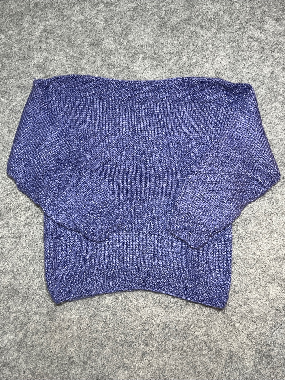 Women’s Hand Knit Purple Boatneck Sweater